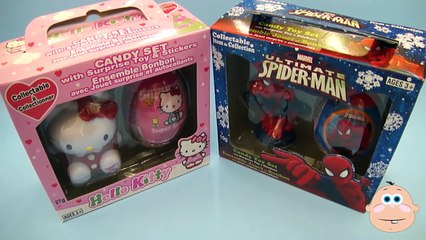 Hello Kitty y Marvel, Spider Man, la Nueva Colección de Dulces de la Sorpresa de los Huevos Kinder Juguetes de Apertura y