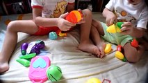 Toy Cutting Fruits Vegetables Velcro Playset | Angry Birds Toys | Nursery Rhyme for Children