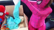 Человек-паук и замороженные elsa сделать нос у Буратино! Вт/ розовый конфеты Человек-паук и Человек-Паук превращается в лягушку