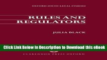 [Read Book] Rules and Regulators (Oxford Socio-Legal Studies) Kindle