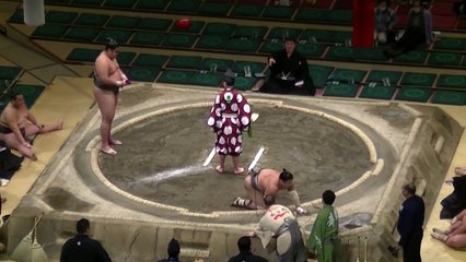 Un sumo se fait mettre KO dès le début du combat