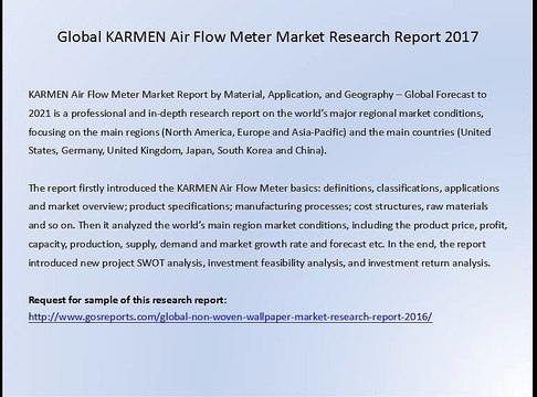 Global KARMEN Air Flow Meter Market Research Report 2017