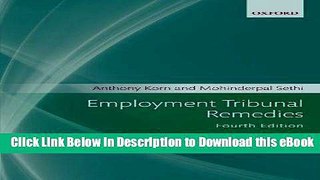 [Read Book] Employment Tribunal Remedies 2011-2012 Mobi