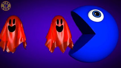 Learn Colors with Pacman and Funny Halloween Ghosts For Kids, Toddlers, Babies