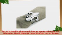 Metal Fleur De Lis Design Napkin Ring Holders in Silver Finish Brass Set of 4 5a7dff81