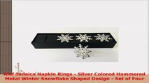Alef Judaica Napkin Rings  Silver Colored Hammered Metal Winter Snowflake Shaped Design  79fbaec4