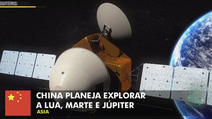 China estabelece planos de exploração do espaço profundo, incluind a Lua, Marte e Júpiter.