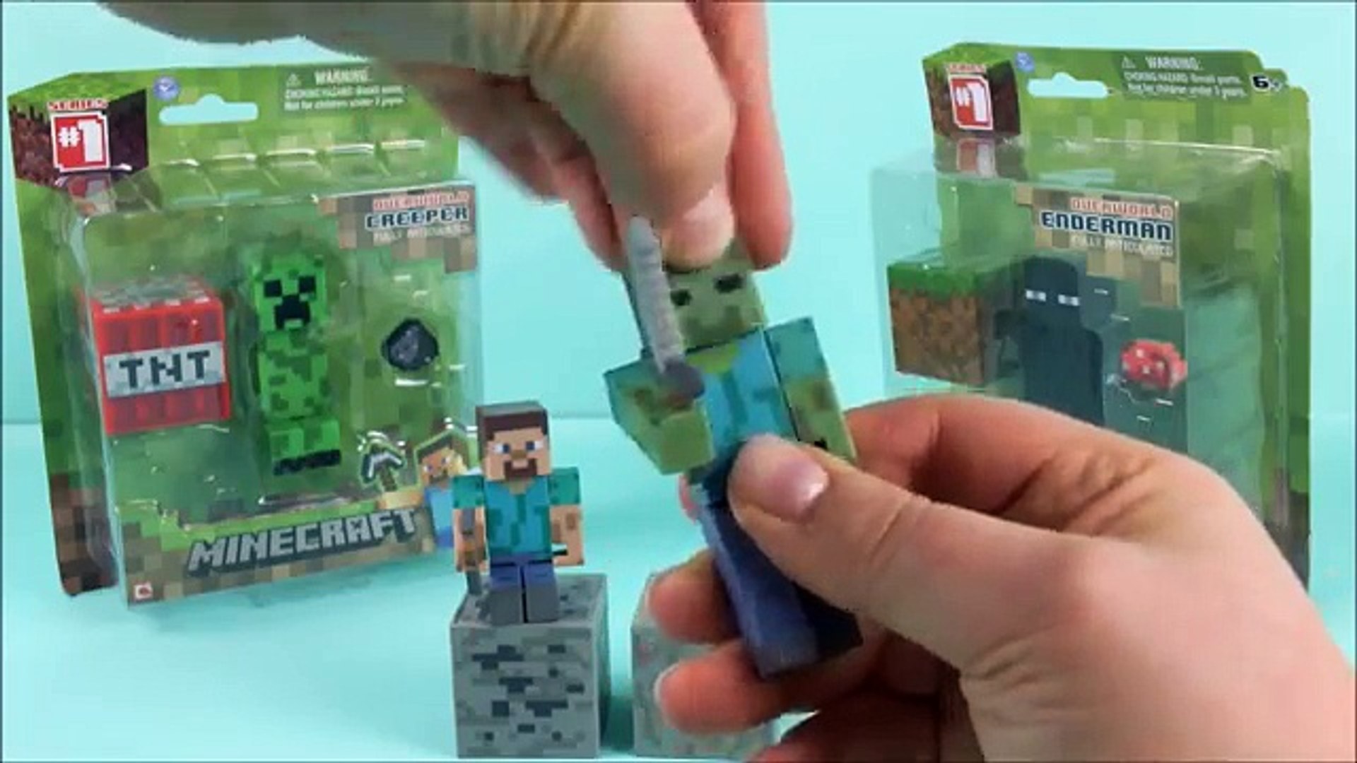 Minecraft Series 1 Action Figures Steve Creeper Zombie Enderman Majnkraft Dailymotion Video