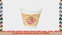 Dart 16X16G Café G Foam HotCold Cups 16oz White wBrown  Green Case of 1000 2253f73b