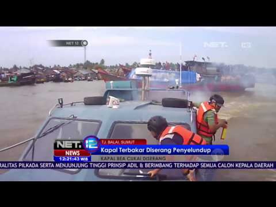 Kapal Bea Cukai Diserang Penyelundup Hingga Terbakar - NET 12