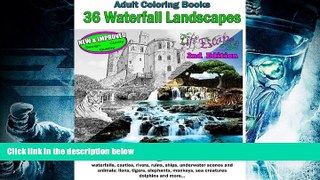 Read Online Adult Coloring Books: 36 Waterfall Landscapes 2nd Edition: Realistic Original Scenes