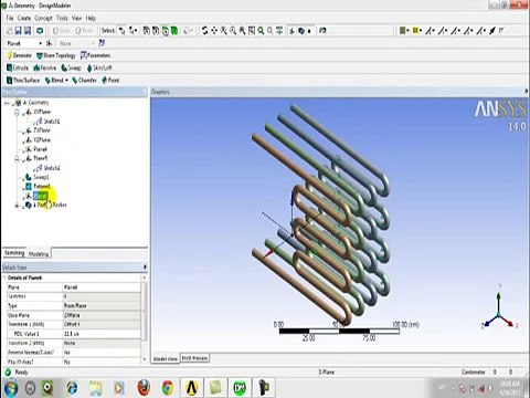 Ansys 14 Geometry Heat exchanger