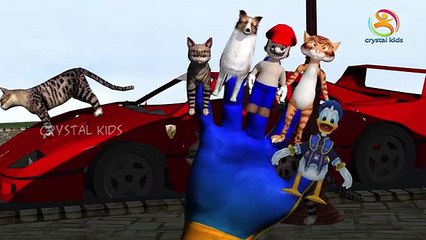 Finger Family 3d Cartoon animals Driving Car Funny Nursery Kids Rhymes