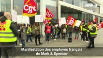 Londres: Manifestation des employés français de Marks & Spencer