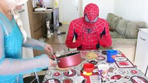 Spiderman Poo Fire with Frozen Elsa & Maleficent! Spiderman Farts Flames Superhero Fun