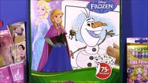 FROZEN Coloring FUN! Color ELSA with Crayola Markers & Crayons! Snow White Nail Polish! Blind Bag!