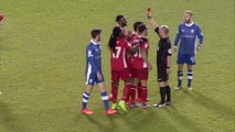 Hope Akpan Gets Last Minute Goal Disallowed And Than Gets A Red Card For Pushing Referee!