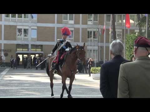 Roma - L'arrivo di Gentiloni alla Scuola Ufficiali Carabinieri Ugo de Carolis (14.02.17)