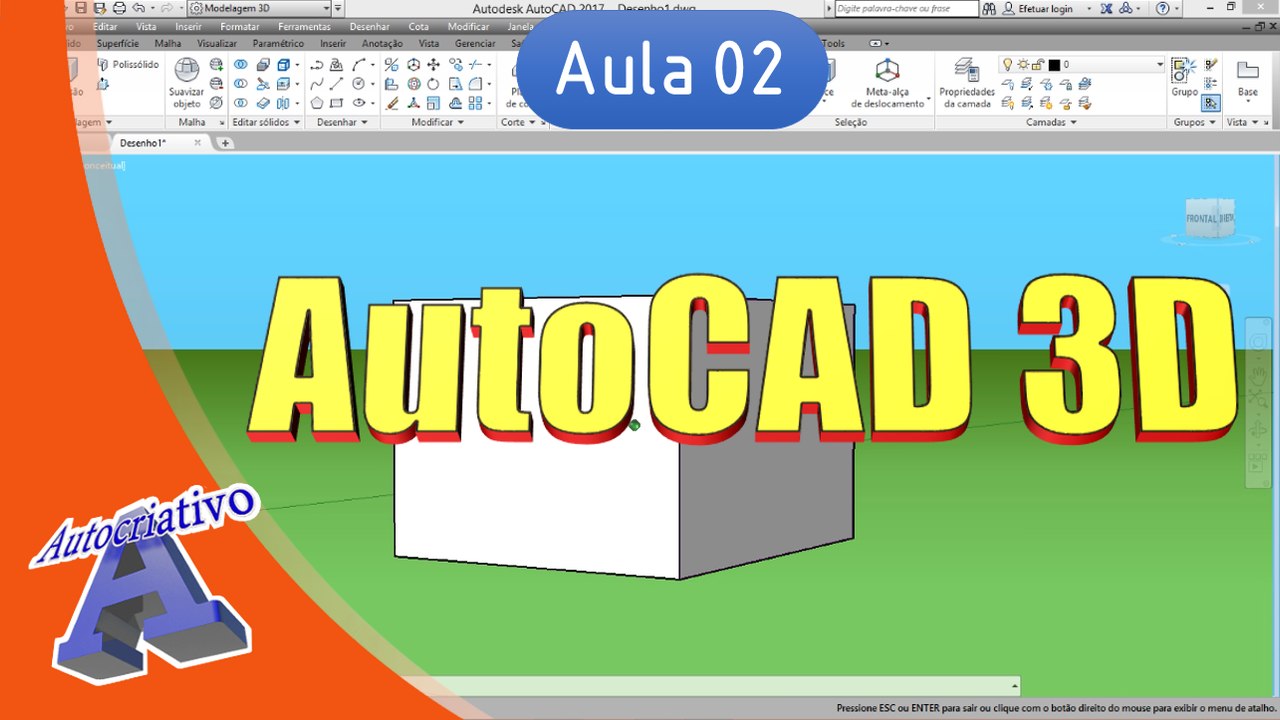 Curso de AutoCAD 3D - Aula 02 - Interface e Primeiros - Autocriativo