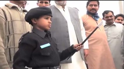 Cancer patient child dressed up police officer’s uniform