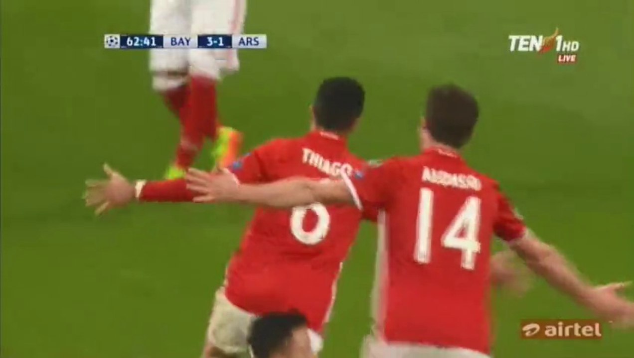 Thiago Alcántara Goal HD - Bayern Munchen 4-1 Arsenal - 15.02.2017 HD