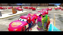 Spiderman Lightning McQueen Disney Pixar Cars & Hulk Colors and Frozen Elsa Nursery Rhymes