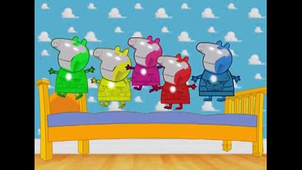 5 LITTLE ION MAN PEPPA PIG JUMPING ON THE BED Daddy Fingers / Family Finger Nursery Rhymes Lyrics