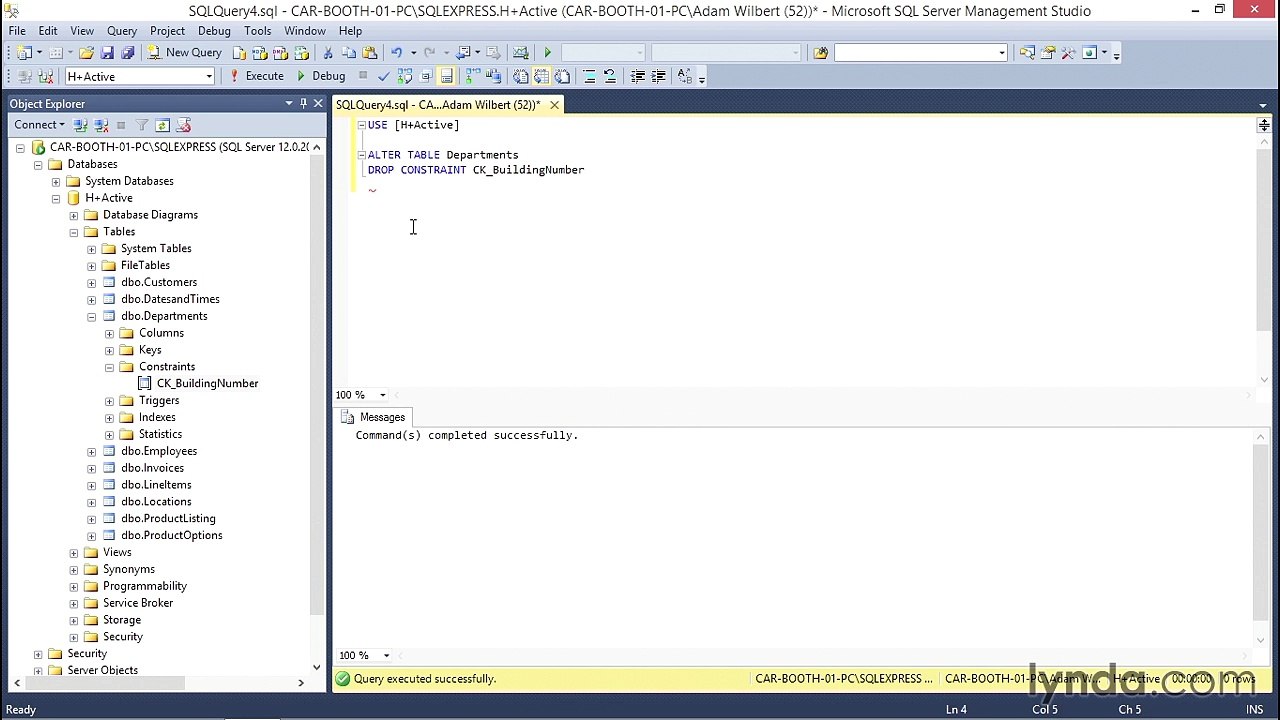 SQL Server 2012 Applying data constraints and indexes in T-SQL