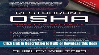 BEST PDF Restaurant OSHA Safety and Security: The Book of Restaurant Industry Standards   Best
