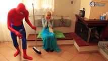 Frozen Elsa Cries! w/ Spiderman & Pink Spidergirl ★ Superheroes Fun IRL :)
