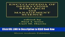 [Popular Books] Encyclopedia of Operations Research and Management Science Full Online