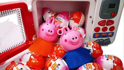 Peppa Pig Kinder Surprise Microwave Like Home Appliance Learn Colors Play Doh Molds Nursery Rhymes-jCyPG-o7r0E