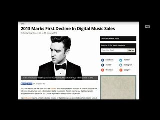 Entertainment News - Penjualan musik digital tahun 2013 menurun