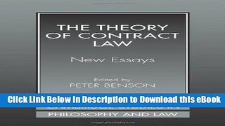 [Read Book] The Theory of Contract Law: New Essays (Cambridge Studies in Philosophy and Law)