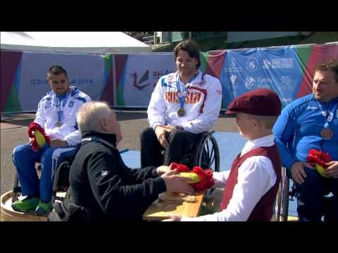 Men's javelin F54 | Victory Ceremony | 2014 IPC Athletics European Championships Swansea