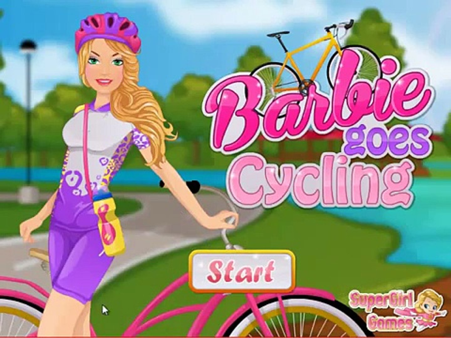 Barbie goes cycling game,nice game kids,fun game for child,super game for childrens,best game