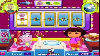 Dora the Burger - Dora Sandwich Shop - Dora game videos for kids