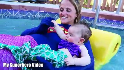 Frozen Elsa & Spider-Man POOL PARTY vs MAGIC Baby MERMAID Supergirl Spidergirl Funny Prank Disaster