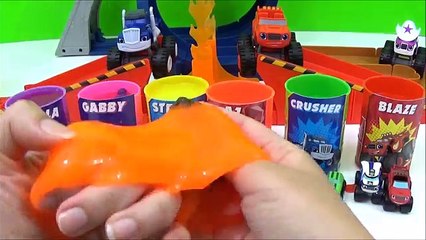 Tải video: Blaze & The Monster Machines Slime Toys Surprises! Learn Colors, Blaze, AJ, Crusher Race Video, Kids