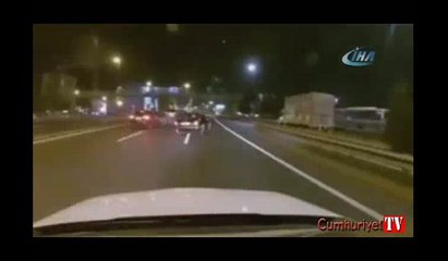 E-5'te terör estiren trafik magandası kamerada