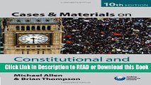 PDF [FREE] DOWNLOAD Cases and Materials on Constitutional and Administrative Law [DOWNLOAD] Online
