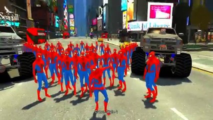 Spiderman Party and Monster Trucks Crazy Stuff with Disney Pixar Cars Colors Nursery Rhymes