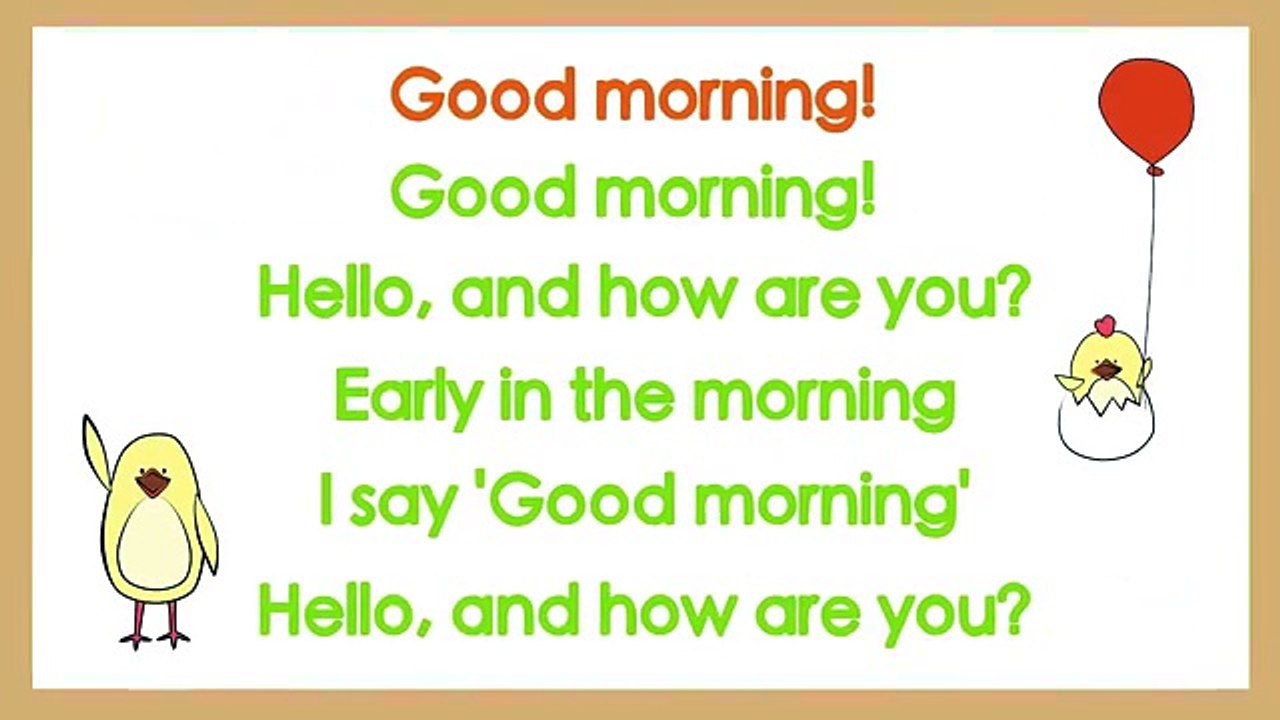 Good Morning Song for Kids (with lyrics) | The Singing Walrus ...