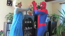 Spiderman & Frozen Elsa vs Maleficent! Bubble Gum PRANK! Joker Funny Superhero