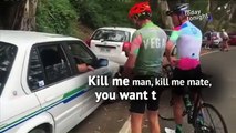 Un cycliste Vegan craque contre un automobiliste qui l’a doublé trop près