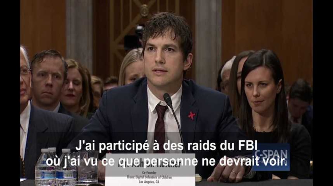 Le discours d'Ashton Kutcher, au bord des larmes, sur les victimes de trafics sexuels