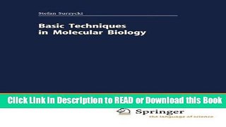 Books Basic Techniques in Molecular Biology (Springer Lab Manuals) Download Online