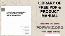 FINANCIAL MANAGEMENT PRASANNA CHANDRA SOLUTION MANUAL
