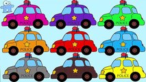 Police Car Learn Colors in English - Learning Colors with Street Vehicles - Coloured Cars