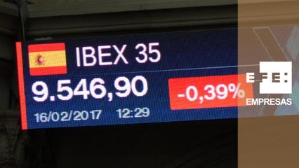 El Ibex 35 pierde un 0,33% y baja hasta los 9.554 puntos